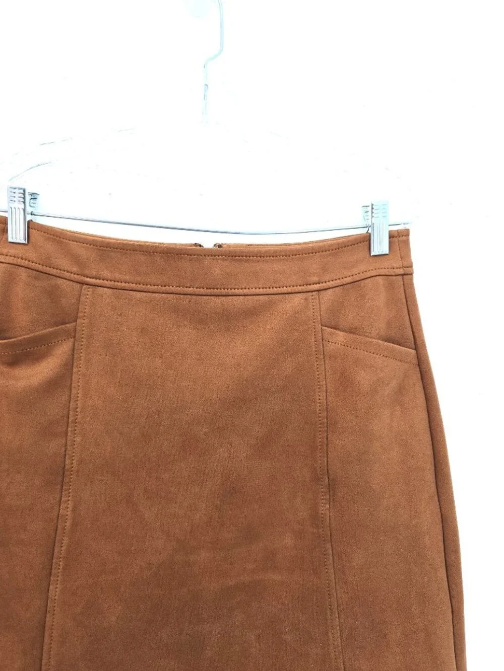 LOFT Suede Brown Pencil Skirt Western Cowboy Women Size 4